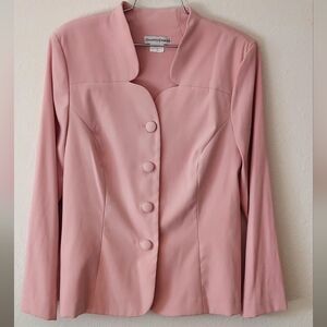Drapers & Damons Blush Pink Women's Vintage Elegant Buttoned Blazer